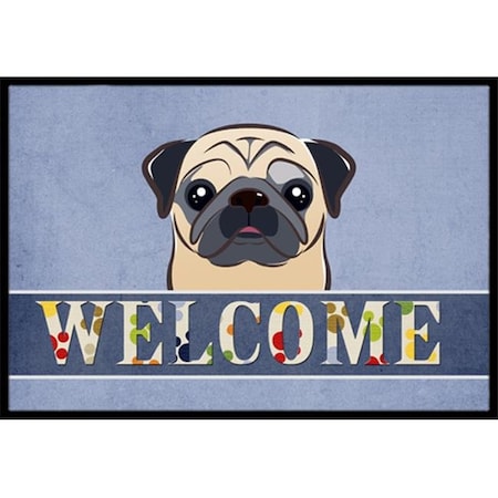 Carolines Treasures Carolines Treasures BB1448JMAT Fawn Pug Welcome Indoor & Outdoor Mat; 24 x 36 in. BB1448JMAT